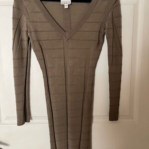 Bebe Women's Tan V-Neck Dress